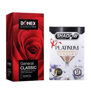 کاندوم بونکس مدل General Classic بسته 12 عددی به همراه کاندوم شادو مدل Platinum بسته 12 عددی
