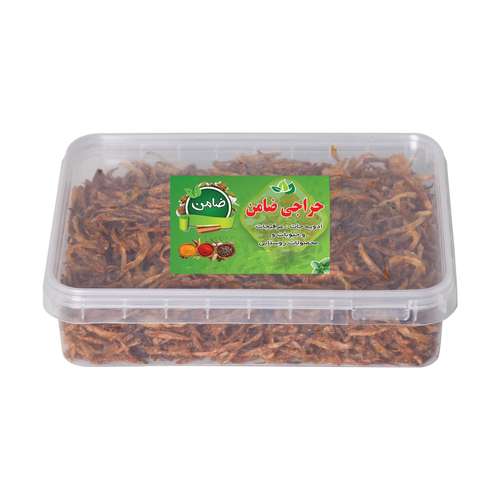 پیاز داغ طلایی خلالی حراجی ضامن - 250 گرم