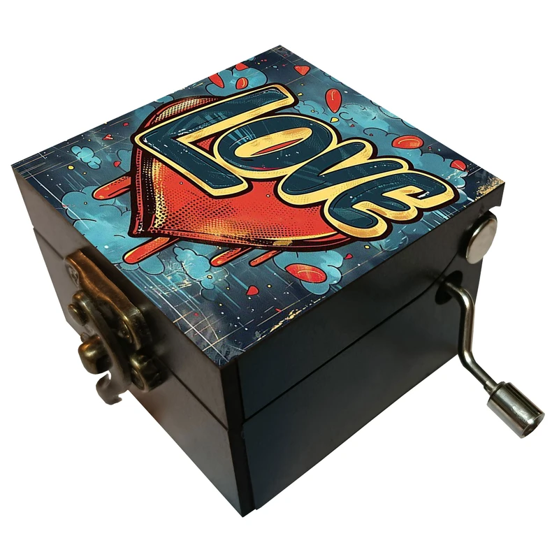 جعبه موزیکال مدل هندلی طرح عشق love قلب کد 2010