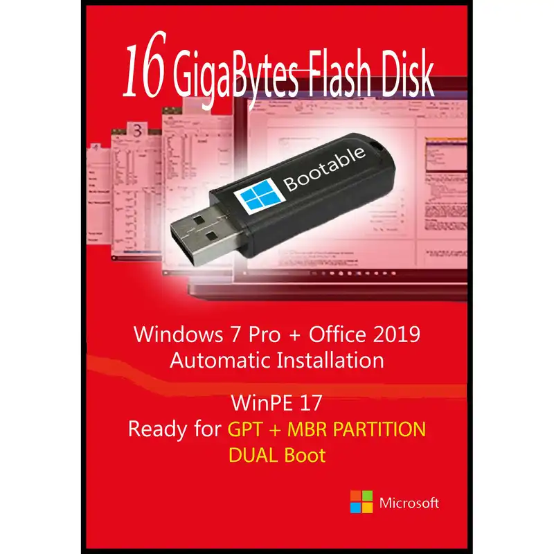 سیستم عامل Windows 7 Pro +Office 2019 نشر مایکروسافت