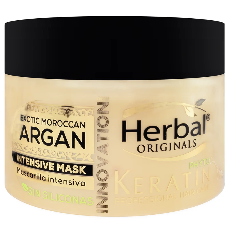 ماسک ترمیم کننده مو هربال مدل کراتین آرگان حجم 300 میلی لیتر