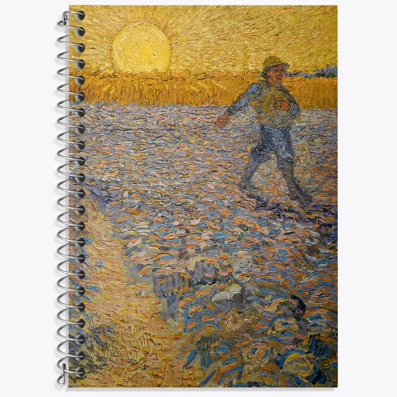 دفتر زبان 50 برگ خندالو مدل سه خط طرح بذرپاش ونسان ونگوگ (Van Gogh) کد 36821