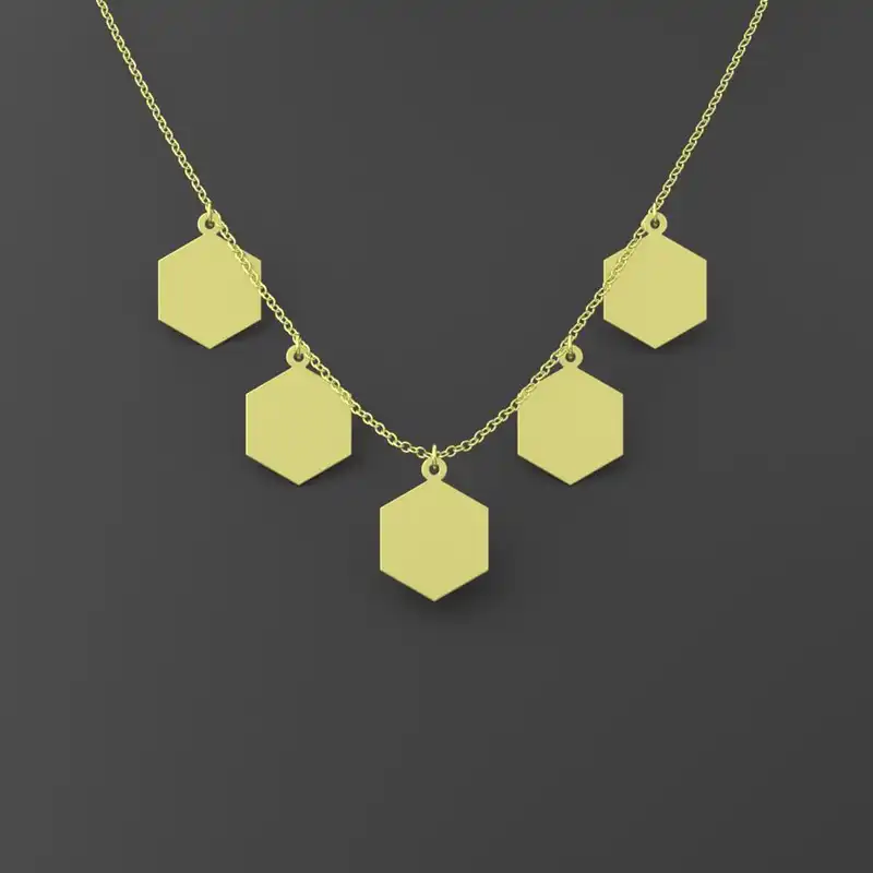 گردنبند طلا 18 عیار زنانه مدوپد مدل شش ضلعی کد RNA12983