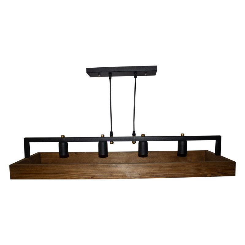 چراغ آویز چهار شعله مدل Wooden Rectangle کد 402