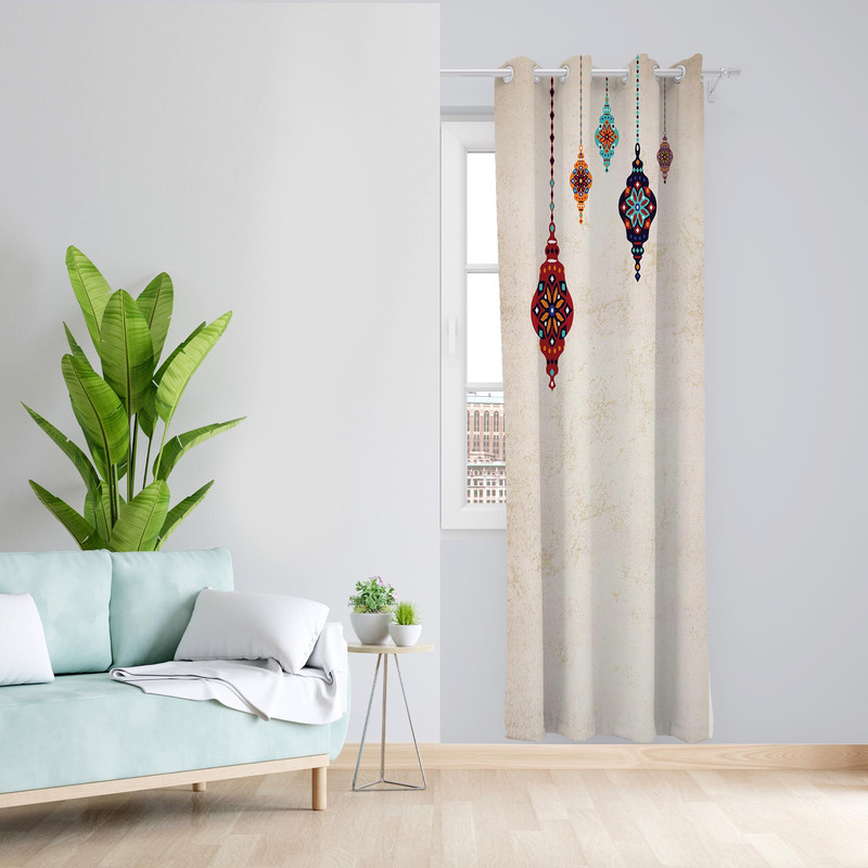 پرده مدل فانوس مخمل پانچی کد 1065 سایز 140x200 سانتی متر