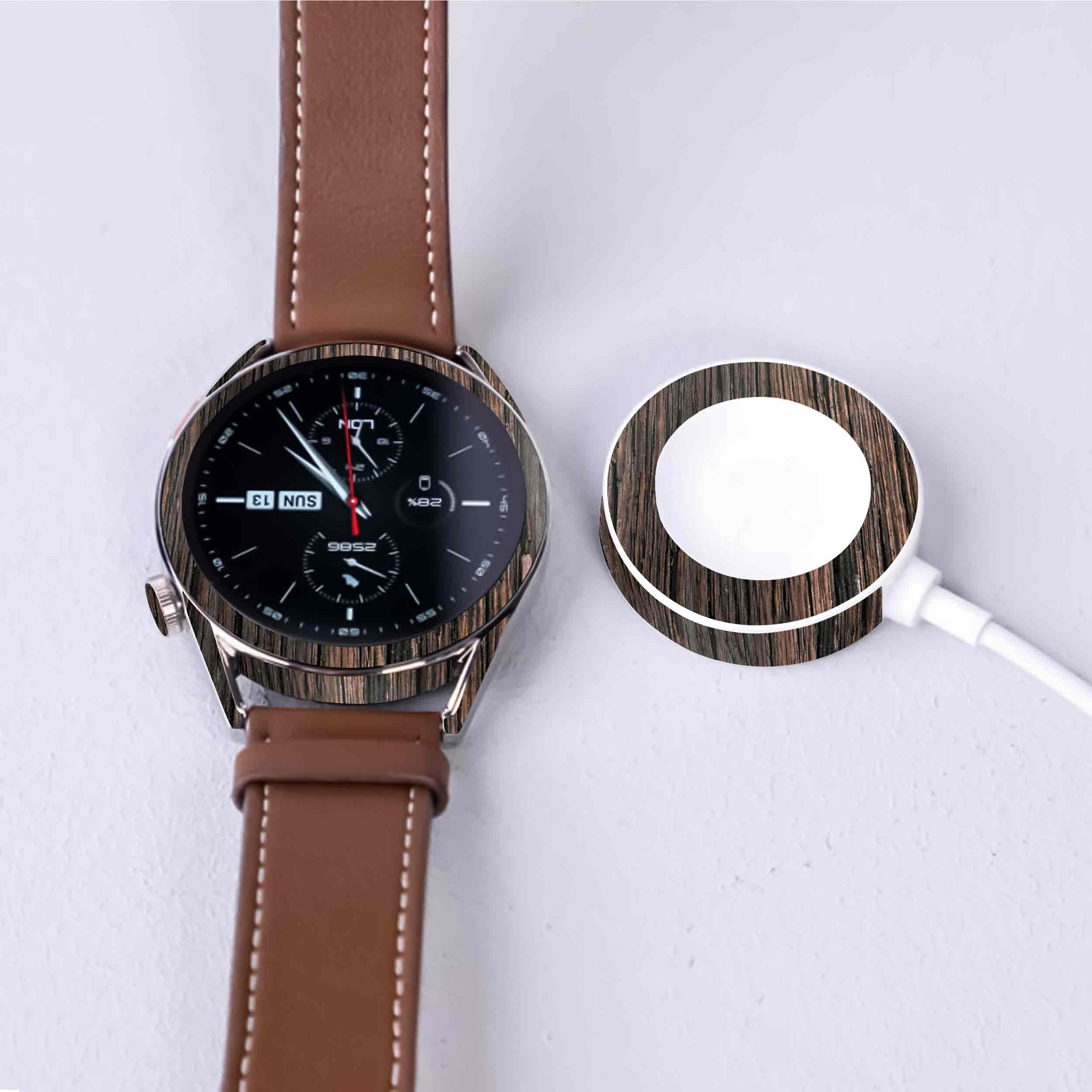 برچسب ماهوت طرح Burned-Wood مناسب برای ساعت هوشمند هوآوی Watch GT 3 46mm