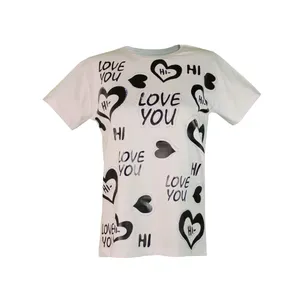 تی شرت آستین کوتاه زنانه مدل لاو نگین دار 11