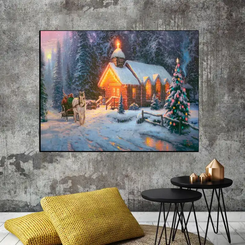 تابلو شاسی بکلیت طرح نقاشی منظره زمستانی مدل SH-11266