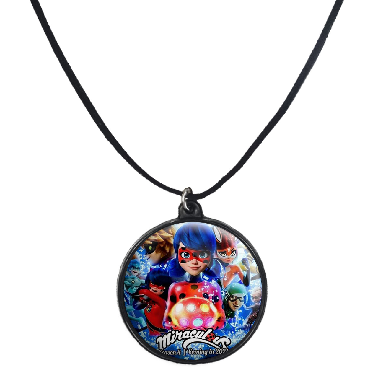 گردنبند پرمانه طرح کفشدوزکی کد pmb.1287 مدل دو طرفه