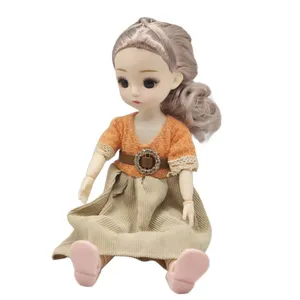 عروسک ناب سل مدل دختر چشم تیله ای کد 0013 ارتفاع 30 سانتی متر