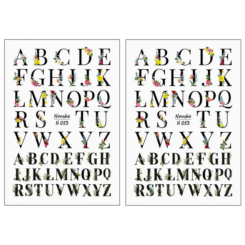 برچسب لنز ناخن مدل حروف لاتین کد N053 مجموعه 2 عددی
