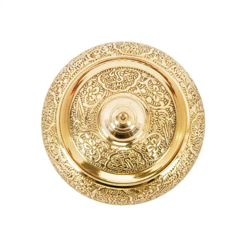 قندان برنزی مدل قلم زنی طرح طاووس کد 1157