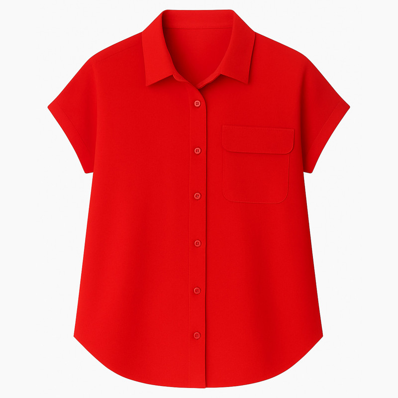 شومیز آستین کوتاه یقه برگردان زنانه کد 28182