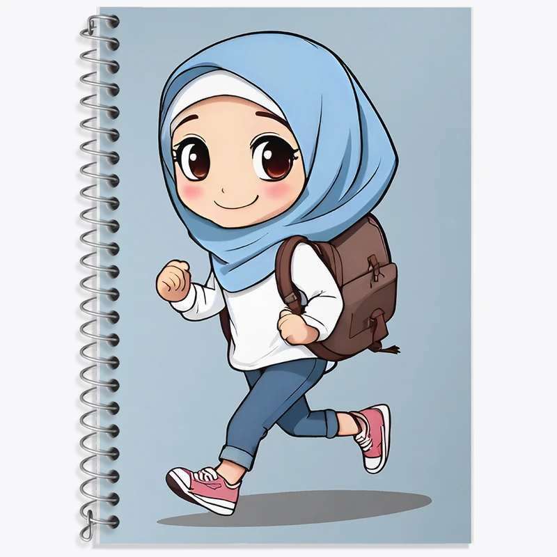 دفتر نت موسیقی 50 برگ خندالو طرح دخترانه باحجاب کد F7579