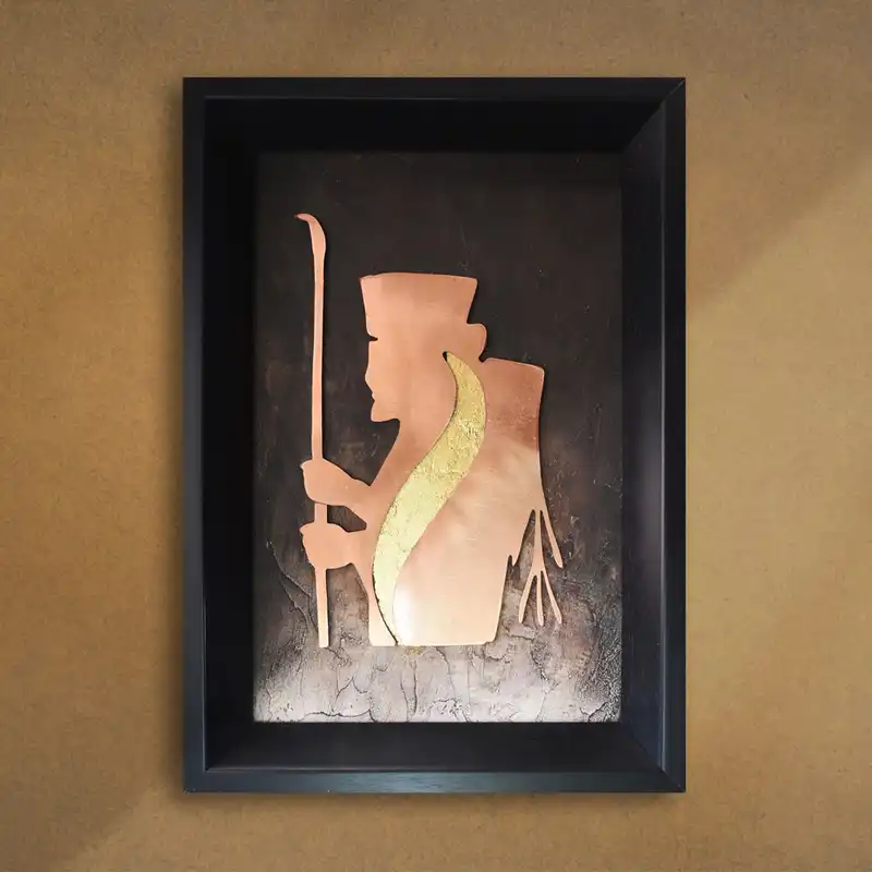 تابلو معرق مس طرح سرباز هخامنشیان نیم نته پتینه کد 2030-132