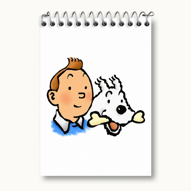 دفتر یادداشت 50 برگ خندالو مدل تن تن (Tintin) کد N65