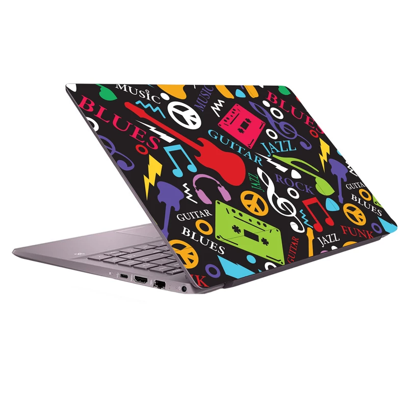 استیکر لپ تاپ مدل 6051 hk مناسب برای لپ تاپ 15.6 اینچ به همراه برچسب حروف فارسی کیبورد