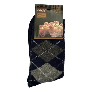 جوراب ساق بلند مردانه کوکو اند هانا مدل پشمی حوله ای رنگ سرمه ای