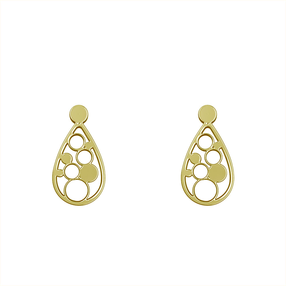 گوشواره طلا 18 عیار زنانه مدوپد مدل هندسی کد GA1-13911