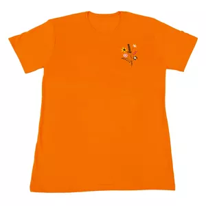 تی شرت آستین کوتاه زنانه مدل گلدوزی شده خوشه رنگ نارنجی