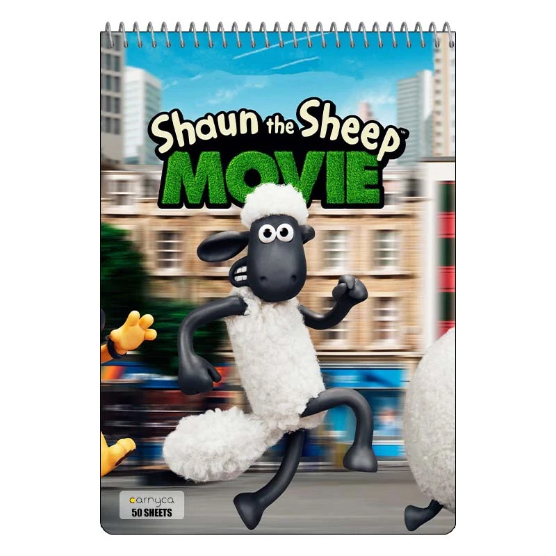 دفتر نقاشی 50 برگ سیمی کارنیکا طرح بره ناقلا shuan the sheep کد 83666