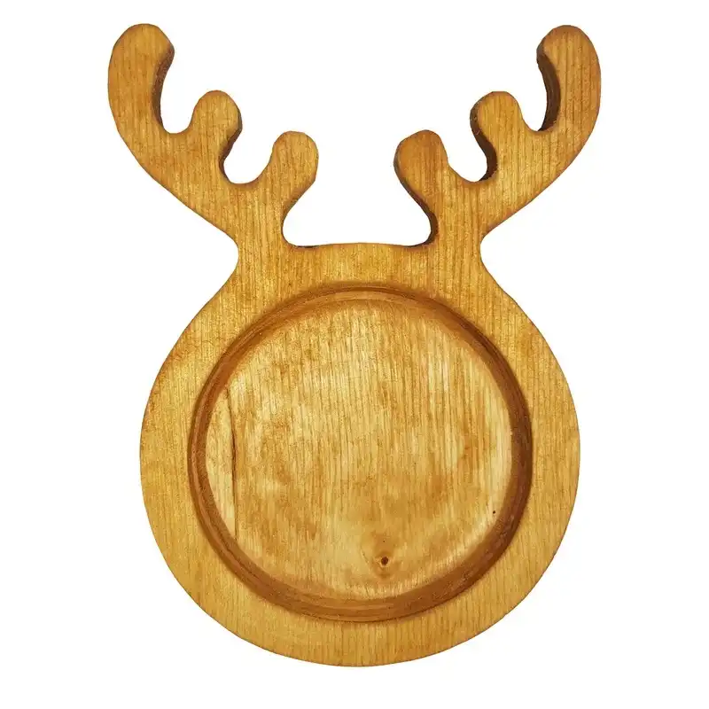 زیر لیوانی مدل گرد چوبی طرح شاخ گوزن کد 1001