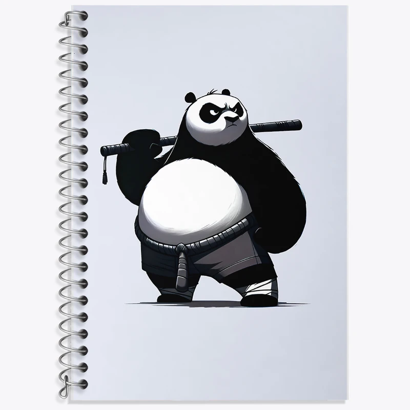 دفتر زبان 50 برگ خندالو مدل سه خط طرح پاندای کونگ فوکار کد F6781