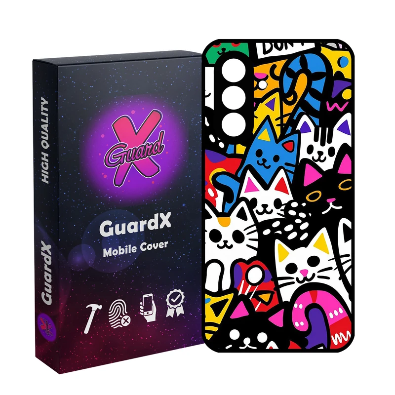 کاور گارد ایکس طرح گربه رنگی مدل 10766 مناسب برای گوشی موبایل سامسونگ Galaxy A36 / A36 5G