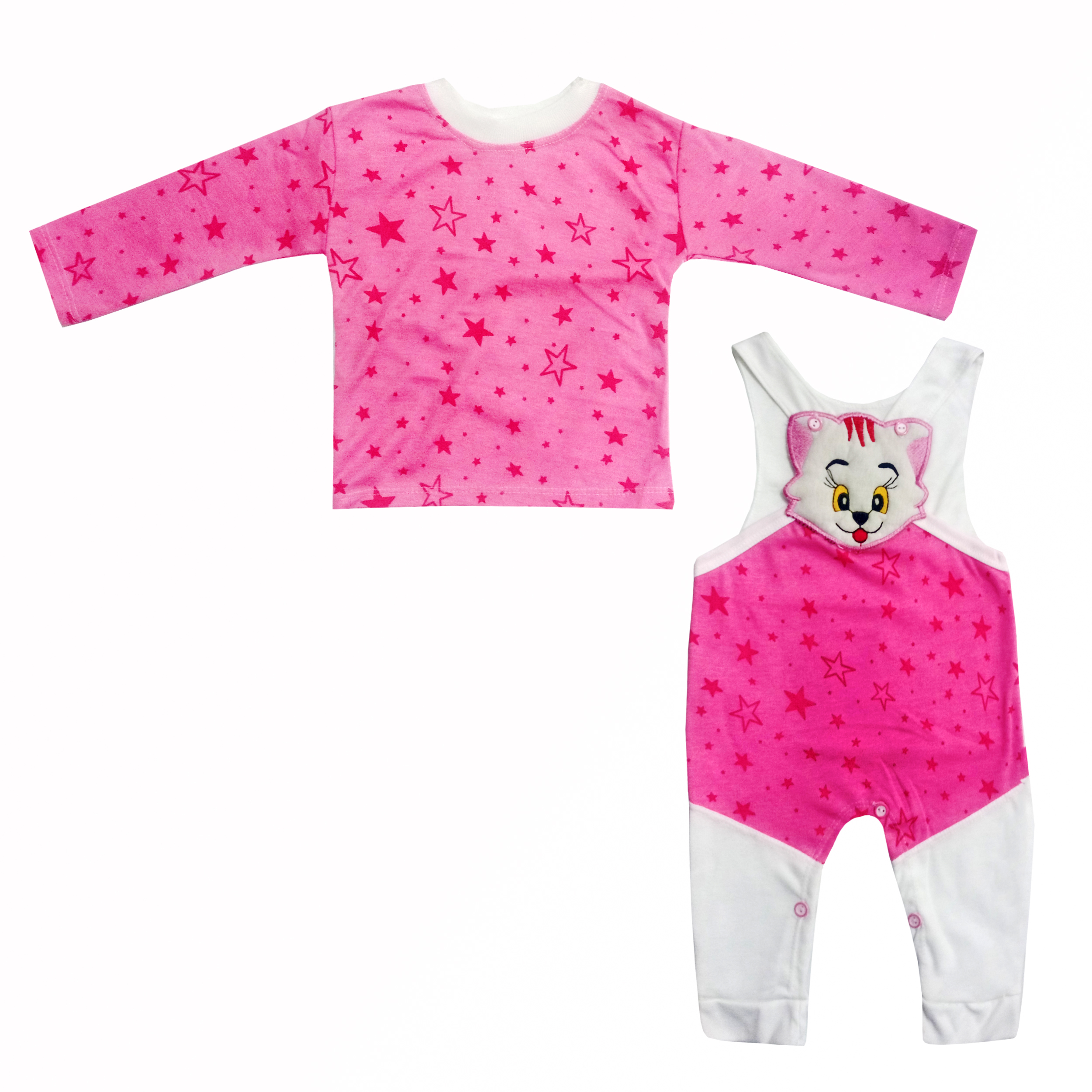 ست تی شرت و سرهمی نوزادی مدل گربه ملوس کد 776564