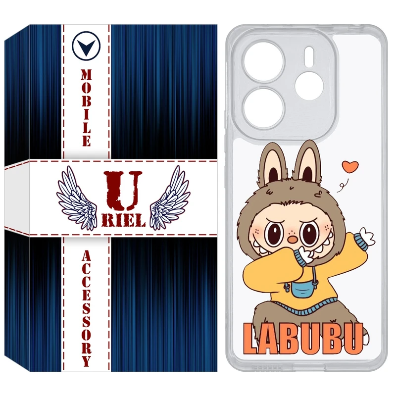 کاور یوریل مدل Clear کد 104 طرح لبوبو Labubu مناسب برای گوشی موبایل شیائومی Redmi Note 14 4G