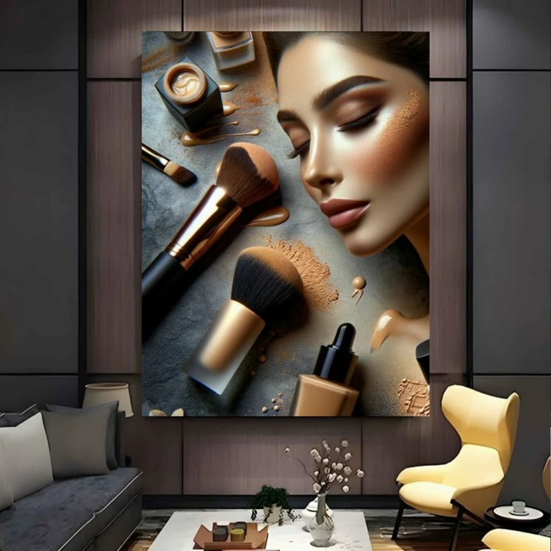 پوستر طرح آرایشگاه زنانه مدل آرایش جذاب کد FP106396