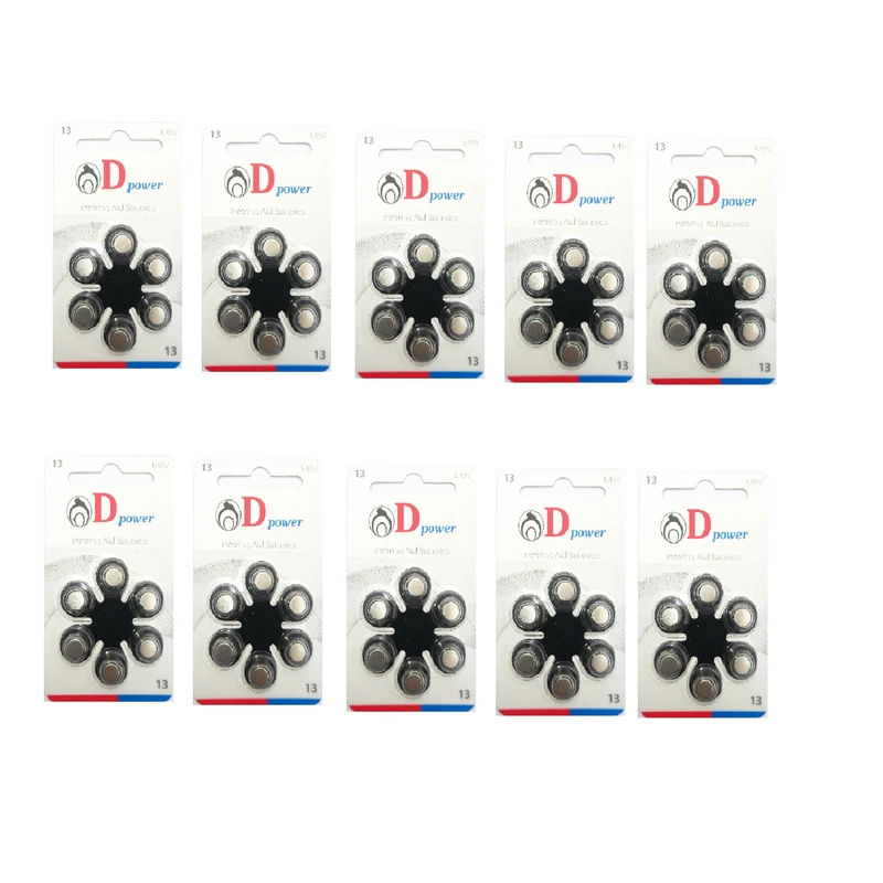 باتری سمعک دی پاور کد 13  بسته 60 عددی