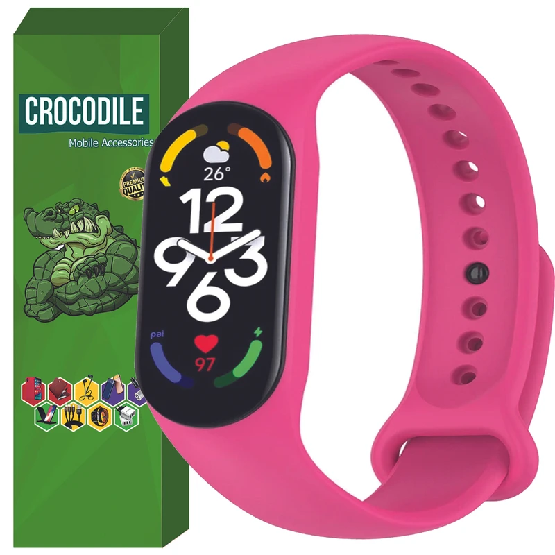 بند کروکودیل مدل Silicone مناسب برای مچ بند ورزشی شیائومی Mi Band 5 / 6