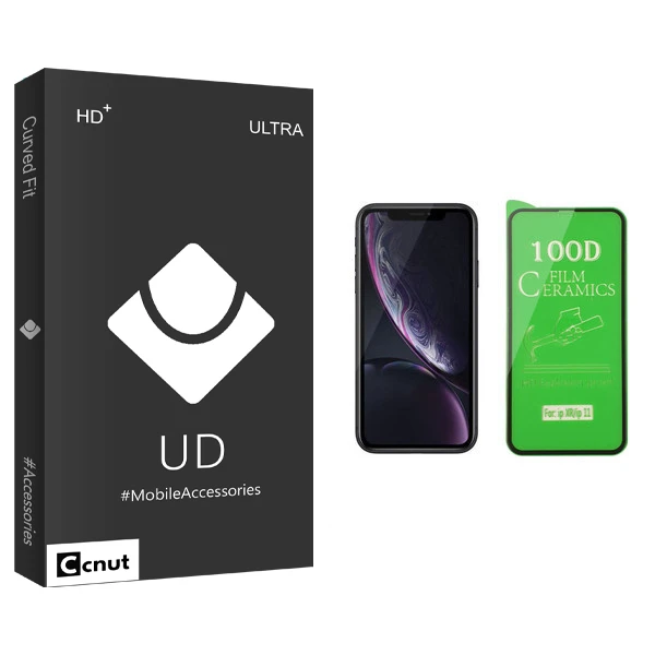 محافظ صفحه نمایش سرامیکی کوکونات مدل UD Black مناسب برای گوشی موبایل اپل iPhone XR