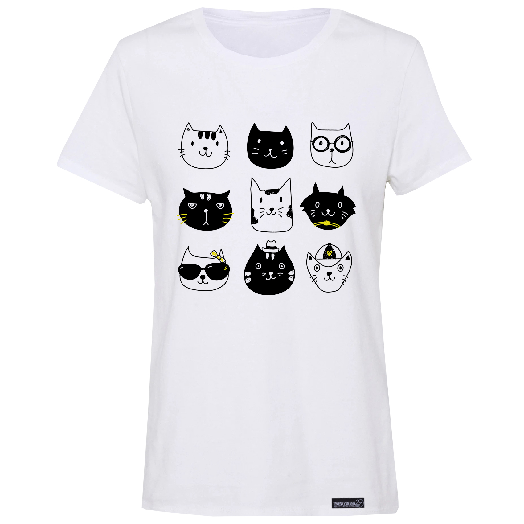 تی شرت آستین کوتاه زنانه 27 مدل گربه کد WN1090