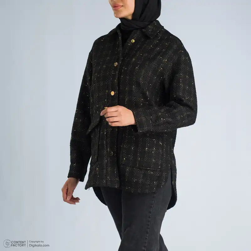 پالتو زنانه گردیه مدل 332113 رنگ مشکی