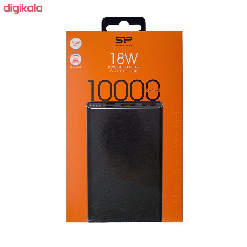 شارژر همراه سیلیکون پاور مدل QP60 ظرفیت 10000 میلی آمپر ساعت main 1 2