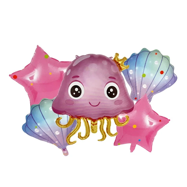 بادکنک فویلی مدل هشت پا کد Octopus5pcsB مجموعه 5 عددی