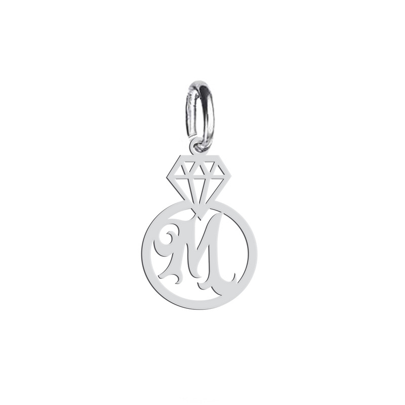 آویز گردنبند نقره هایکا طرح الماس و حرف M مدل n.ha 847 آویز گردنبند نقره هایکا طرح الماس و حرف M مدل n.ha 847