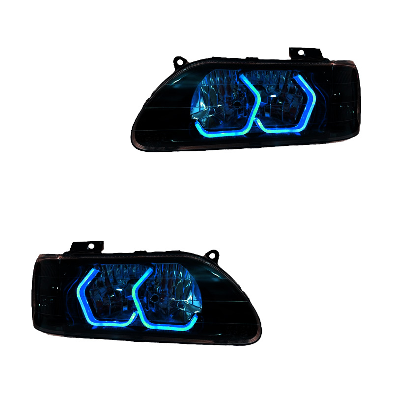 چراغ جلو خودرو گروه پژوهش صنعت مدرن مدل 3D-I8 مولتی کالر مناسب برای پراید بسته دو عددی
