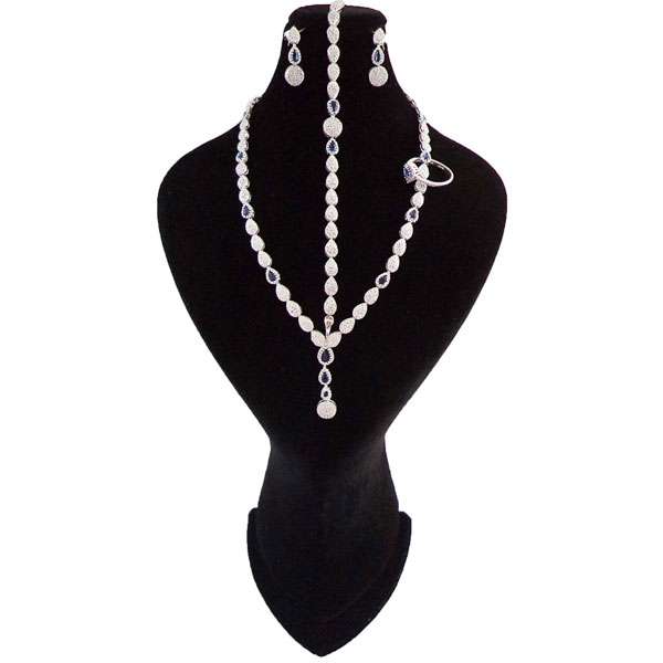 ست نقره زنانه مدل 925 یاقوت کبود