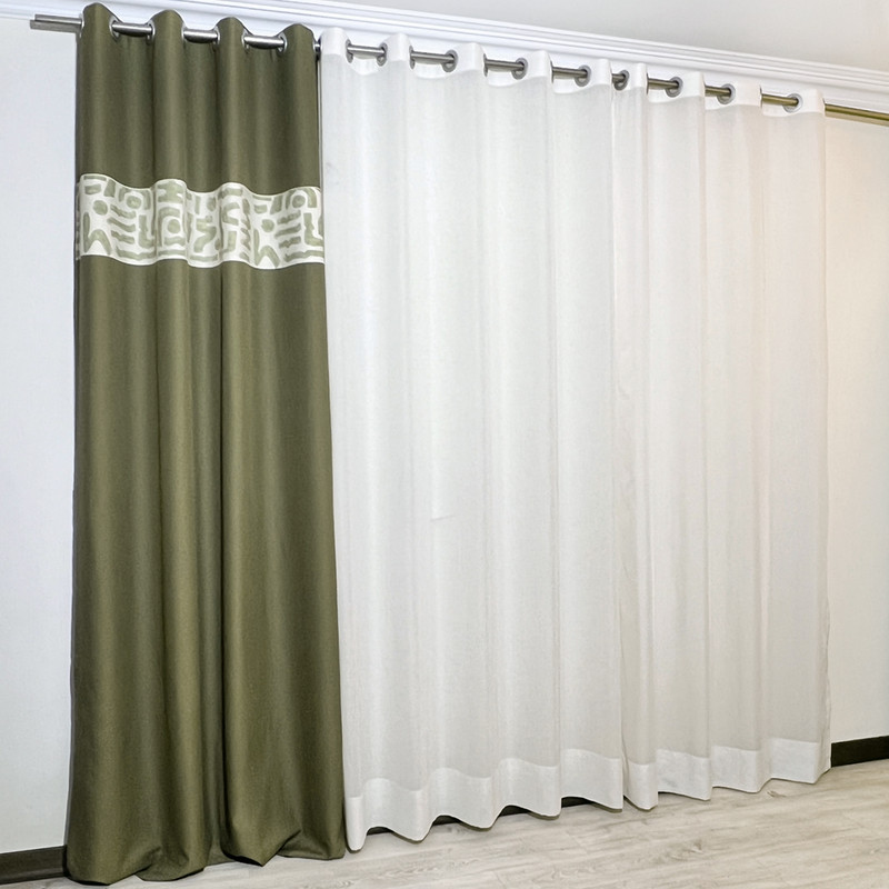 پرده مدل پانچ بوردر طرح مدرن سایز 140x280 سانتی متر