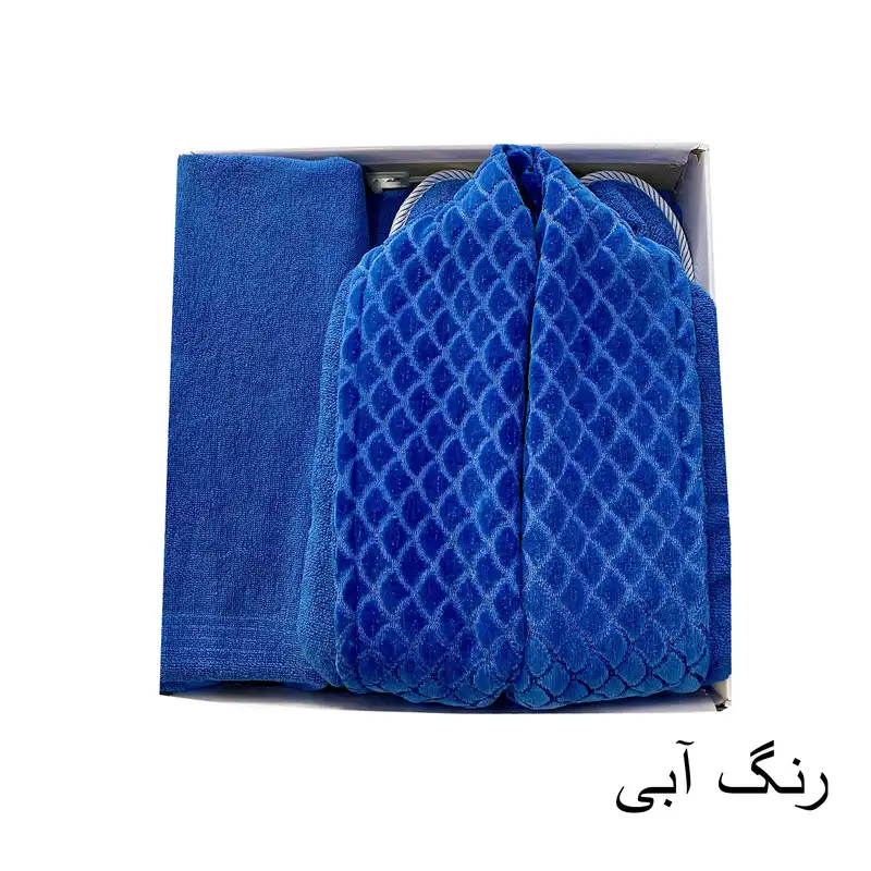 سرویس حوله پالتویی ۳ تکه هنرمند مدل درسا سایز ۱۲۵