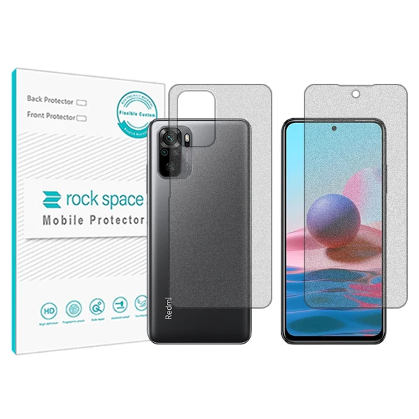 محافظ صفحه نمایش مات راک اسپیس مدل HyMTT مناسب برای گوشی موبایل شیائومی Redmi Note 10 S به همراه محافظ پشت