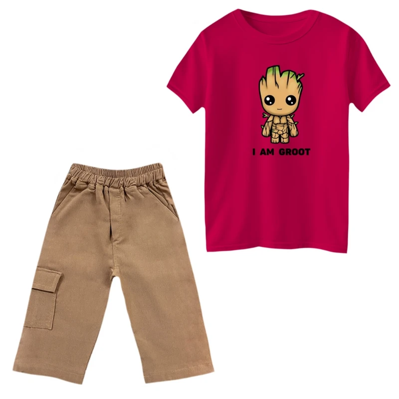 ست تی‌شرت و شلوارک پسرانه مدل گروت کد 6