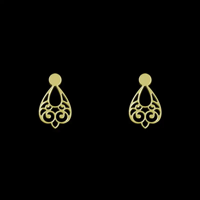 گوشواره طلا 18 عیار زنانه مدوپد مدل هندسی کد GA1-15147