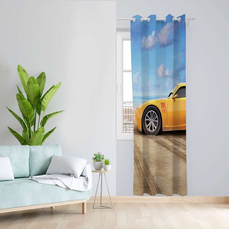 پرده مدل اتاق کودک مخمل پانچی طرح کارتون مکویین کد 4218 سایز 140x280 سانتی متر