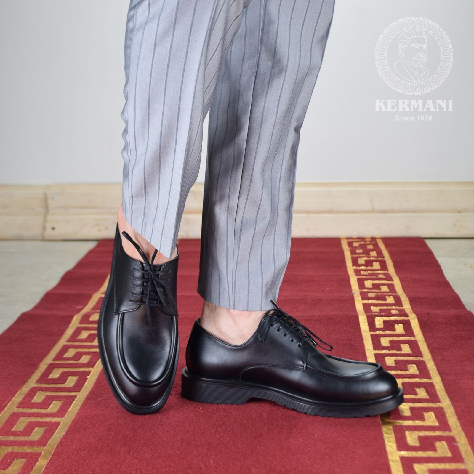 کفش مردانه کرمانی مدل چرم دستدوز کد 1069 رنگ مشکی - - 4