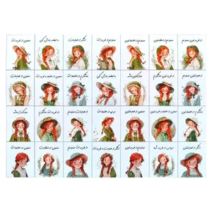 برچسب مدل تشکر از مشتری طرح دختر بسته 28 عددی