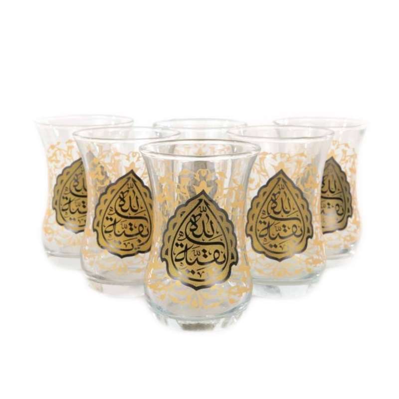 استکان مدل کمر باریک طرح نیمه شعبان یا بقیه الله کد 20002451 بسته 6 عددی